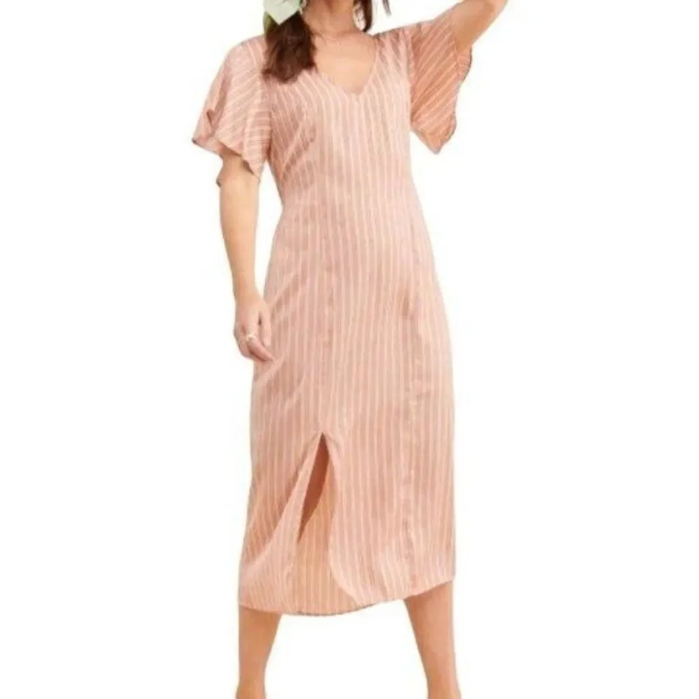Saltwater Luxe Striped Angel Sleeve Midi Dress Size XS - Picture 4 of 15